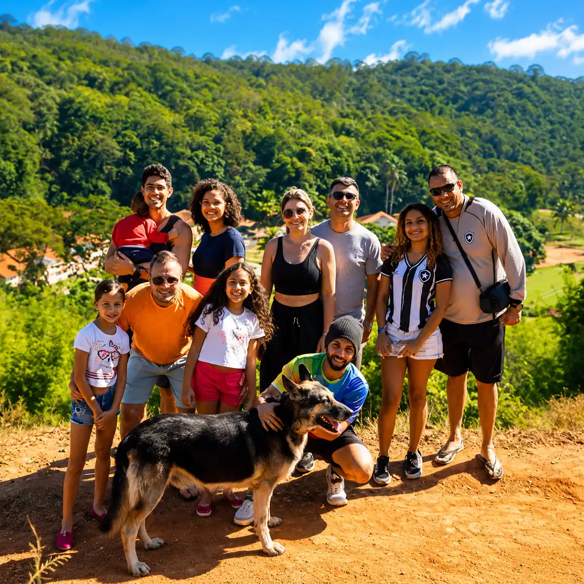 Família com pet no Hotel Fazenda