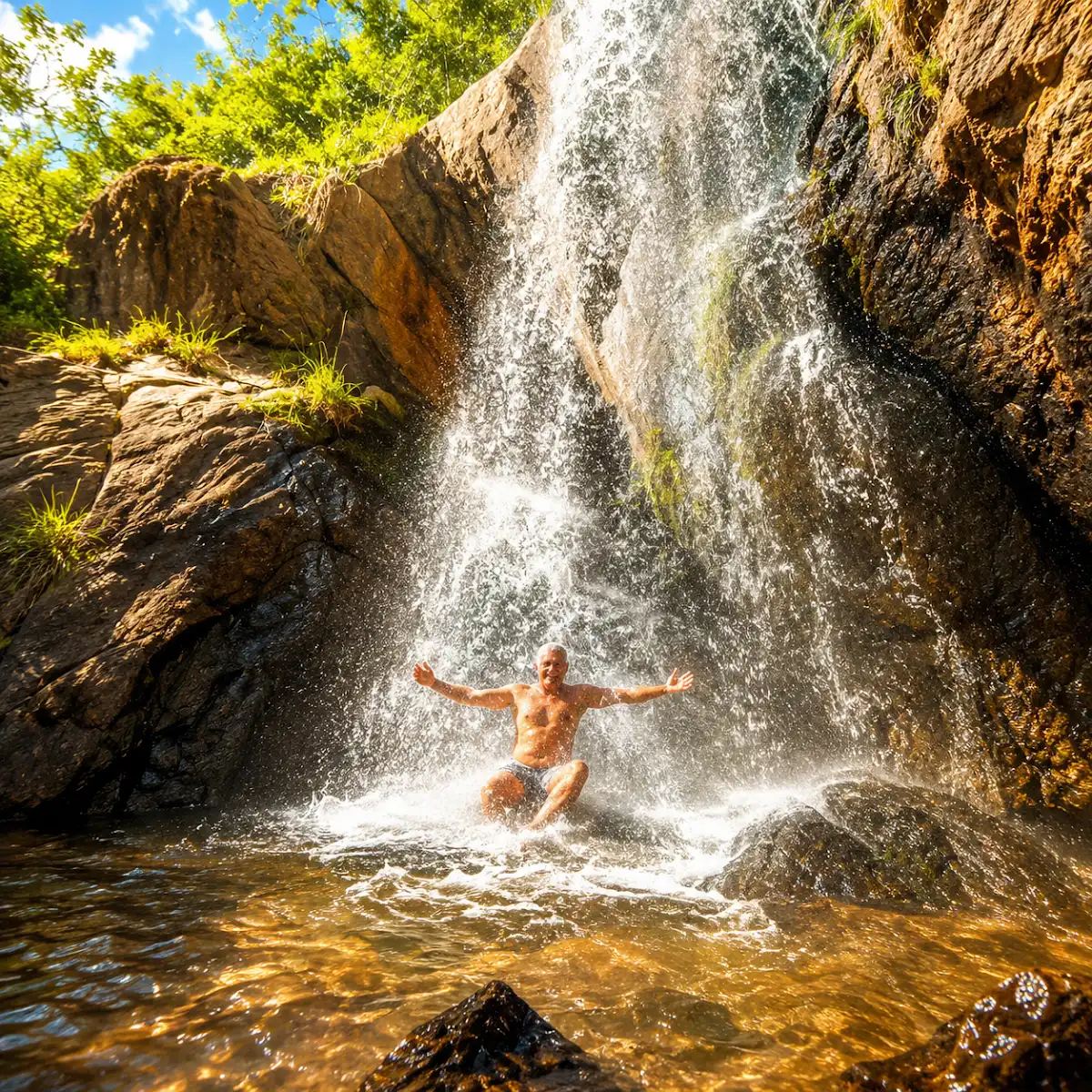 Cachoeira natural cristalina